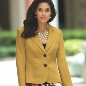 Monroe and Main Wool Blend Blazer Brown Mustard Yellow Plus Size 16 New with Tag